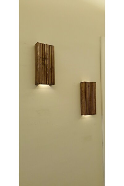 ViraHome Ahşap Dekoratif Peri Ledli Aplik Duvar Balkon Antre Aksesuarı Otel Cafe Villa Bohem Dekor 20cm