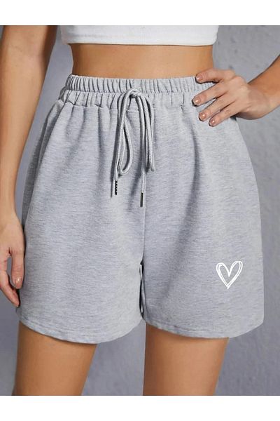 DAXİS Sportwear Company Κοντό γυναικείο σορτς Heart Printed