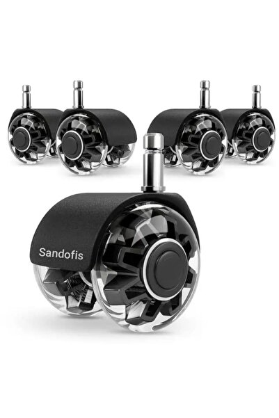 sandofis Premium Oyuncu Koltuğu Tekeri Siyah Sessiz Ofis Koltuk Tekeri- Yedek...