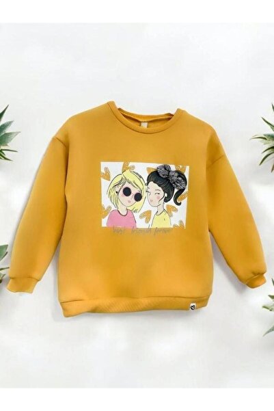 Zekids Hanorac pentru fetiță, gros, cu imprimeu, cu panglică în interior