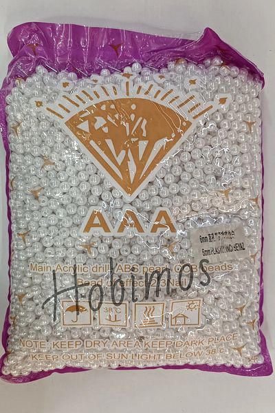 Hobimos 6mm White 100Gr a Quality Plastic Pearl Bead - Jewelry Making Bead