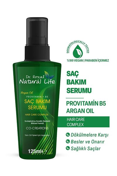 Dr.Royal Natural Life 125 Ml Argan and Liquid Keratin Care Oil - Anti-Hair Loss for Excessive Damaged Hair