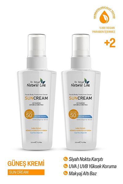 Dr.Royal Natural Life SPF50+ Face and Body Brightening Sunscreen - 125ml Pack of 2