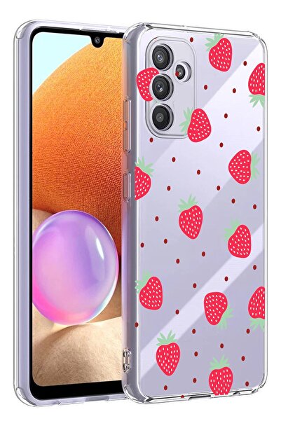 3GEN CASE SAMSUNG GALAXY A34 5G UYUMLU ÇİLEK DESENLİ ŞEFFAF SİLİKON KILIF GN115