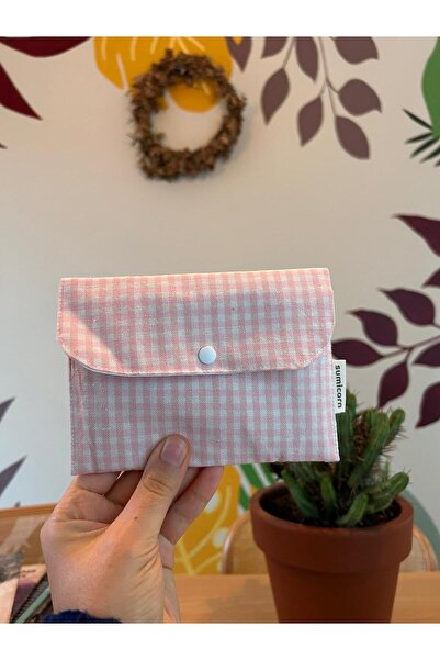 Sumicorn Design Pembe Pötikareli Yıkanabilir Çıtçıt Detaylı Ped Çantası, Mini...