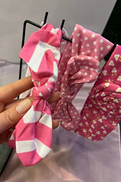 Barly 3'lü Pembe Renk Çocuk Saç Bandı Set