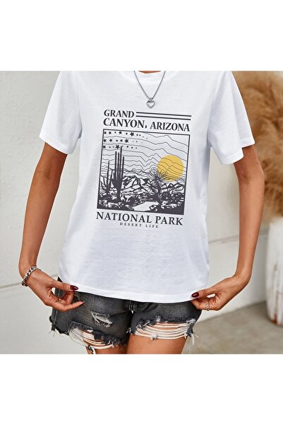 Jose Clothing Tricou oversize din bumbac organic - decolteu, maneca scurta, imprimat