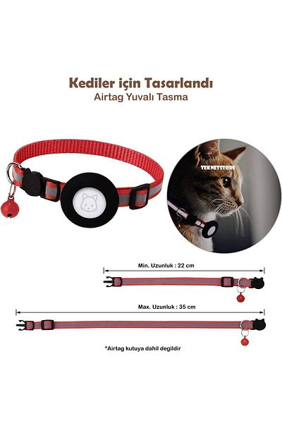 TEKNETSTORE Airtag Compatible - Cat and Dog Locking Safety Apparatus, Bell Collar Gps