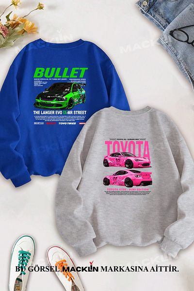 macklin Set de 2 hanorace cu imprimeu Bullet Suki BACK EVO-IX Fast and Furious - Combinație de cuplu iubit