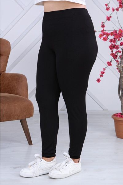 EMEZ Women's Black Combed Cotton Long Tights