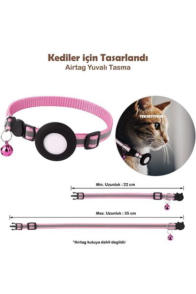 TEKNETSTORE Cat and Dog Safety Device with Airtag Slot - Lock and Gps Collar