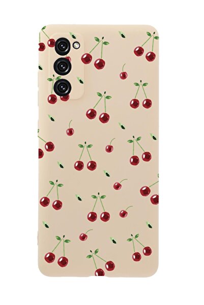 mooodcase Samsung S20 Fe Uyumlu Kiraz Desenli Premium Silikonlu Telefon Kılıfı