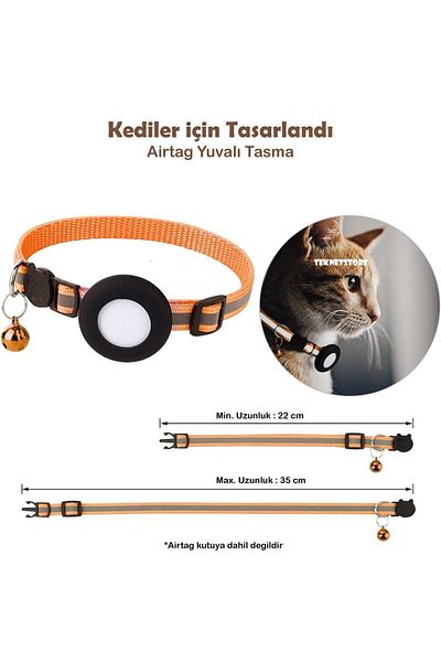TEKNETSTORE Airtag Cat and Dog Collar with Slot Locked Safety Apparatus Airtag Case and Bell Collar GPS