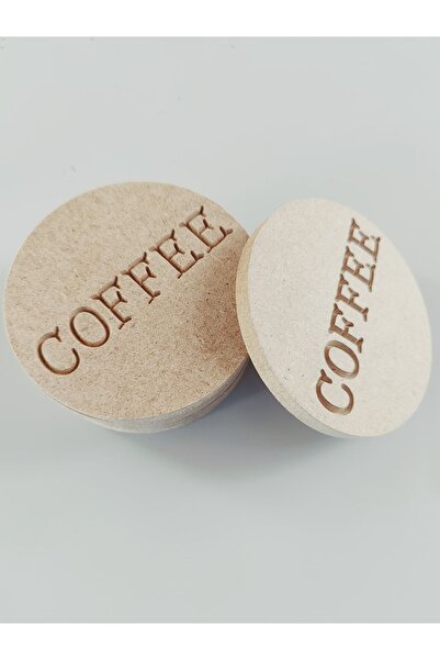 şimşek hobi tasarım 6-Piece Paintable Wooden Coffee Coffee and Tea Coaster