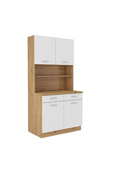 Tdesigno Çok Amaçlı Dolap-Mikrodalga-Erzak-Airfryer-Mutfak-Kiler Dolabı-Kahve Köşesi-Atlantik Çam