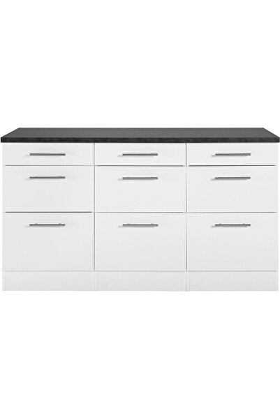Tdesigno Anita Mutfak Çekmeceli Alt Modül 150 cm Beyaz Tezgah Dahil Td-ari-011