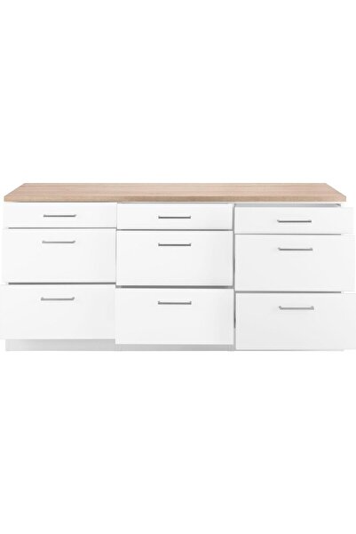 Tdesigno Arita Mutfak Çekmeceli Alt Modül 120 cm Beyaz Tezgah Dahil Td-ari-011