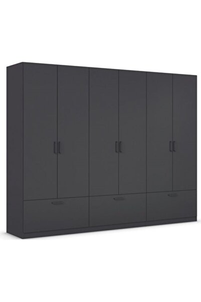 Tdesigno Alev Giyinme Dolabı - Çok Amaçlı Dolap - Gardırop 270 Cm-6 Kapaklı-3...