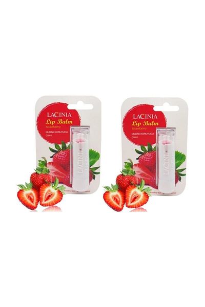 Lacinia 2 Pack Herbal Lip Protector Strawberry Lip Balm 2 Pieces