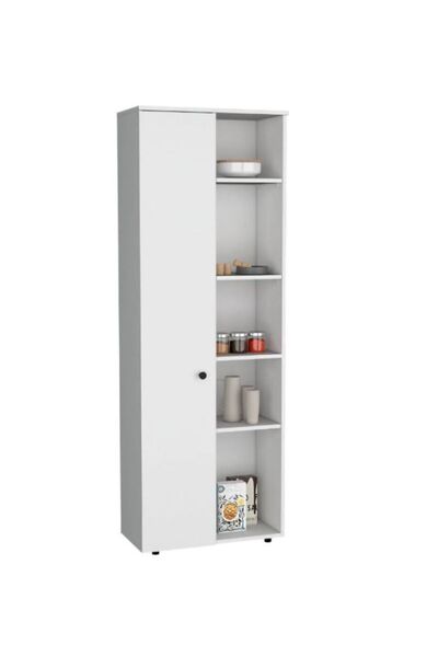 Tdesigno Portre Çok Amaçlı Dolap,10 Raflı, 1 Kapaklı Mutfak Dolabı Kiler Dola...