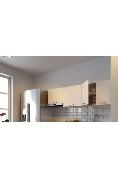 Tdesigno Melodi Üst Mutfak Dolabı 200 Cm –Beyaz