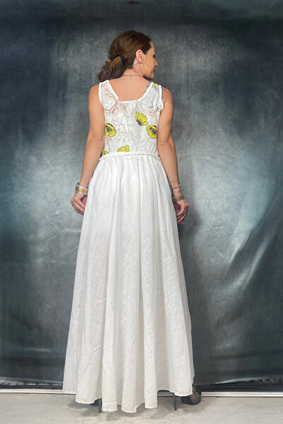 Quincey Maxi βαμβακερό μακρύ φόρεμα