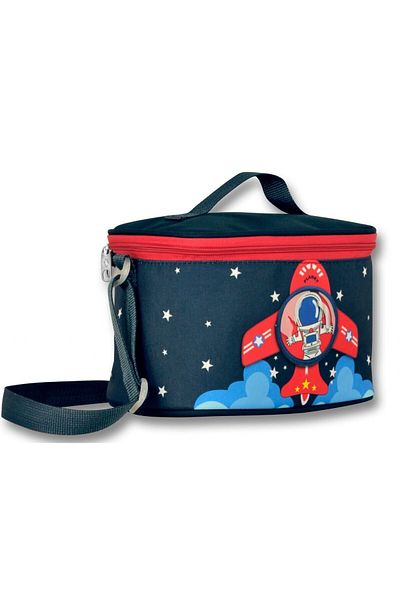ÜMİT ÇANTA Boy's Navy Blue-Red Astronaut Printed Thermo Lunchbox - Ümit Canta