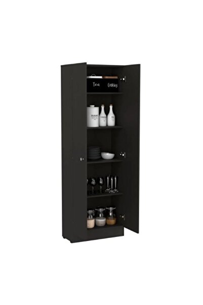 Tdesigno Mez Çok Amaçlı Dolap,5 Raflı, 2 Kapaklı Mutfak Dolabı Kiler Dolabı B...