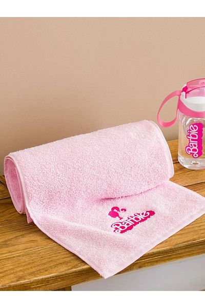 LC Waikiki Lcw Home Baby Pink Barbie Embroidered Sports Towel 30X110 cm