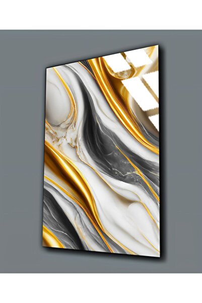 Harikabirev HARİKABİREV | STICLA INERABLE (TEMPERATA) TABLOA ABSTRACTĂ GALBEN...