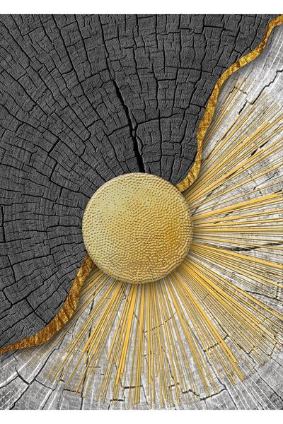 Harikabirev HARİKABİREV|GRİ-GOLD SEVİLEN SOYUT ŞEKİL KOMBİNİ 2|ÇERÇEVELİ TEMPERLİ CAM TABLO 3LÜ YATAY