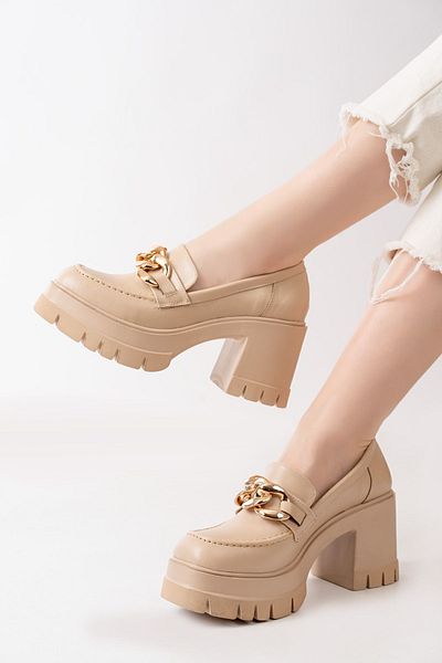 asmi shoes Pantofi cu platformă cu toc de 8 cm cu cataramă cu lanț de damă