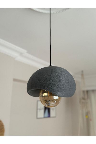 Limon 3D Desing E27 Rustic Bohemian Concrete Look Chandelier - Single Pendant Lamp