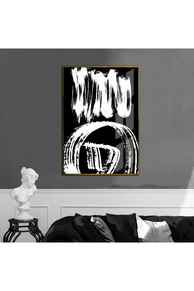 Harikabirev HARİKABİREV | MODELL ABSTRACT NEGRU-ALB 01 | TABLĂ DE STICLA TEMP...