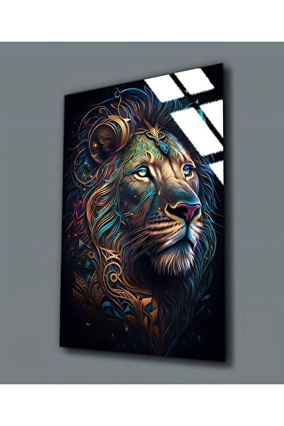 Harikabirev HARİKABİREV | PICTURĂ DE LEU COLORATĂ PE STICLA INESPRIMĂBILĂ (TEMPERATĂ) | TMTEKLİ