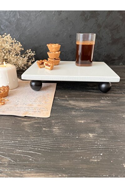 İDAY HOME Doğal Mermer Pasta Kek Standı, Mermer Sunum Tabağı, Mermer Peynir T...