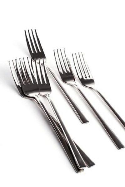 Yüsra Home 6-Piece Dinner Fork Luxury Flat Bar Model (Stainless Steel)