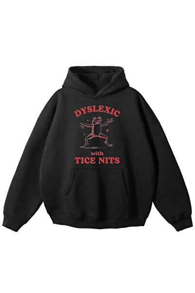 MAYDAY CULTURE Hanorac unisex negru din trei fire - Model largi