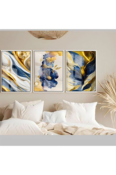 Harika bir ev Hari̇kabi̇rev | Soft-Gold Flower-Leaf Combination 6 | Framed Te...