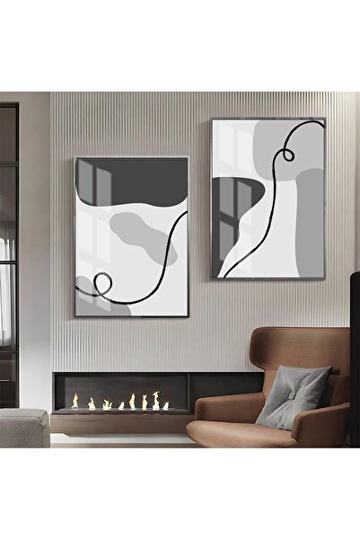 Harikabirev HARİKABİREV | TONURI DE GRI COMBINATIE ABSTRACTĂ 01 | TABLO DE ST...