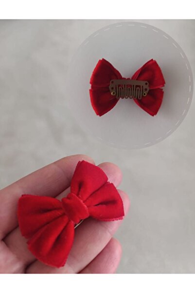 MutluBiDünya Lily Kadife Fiyonk Yenidoğan Tokası Saçsız Bebek Tokası