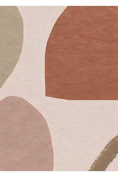 Harikabirev HARİKABİREV|KİREMİT-KREM-BEJ SOYUT ABSTRACT KOMBİN |ÇERÇEVELİ CAM TABLO 2Lİ DİKEY