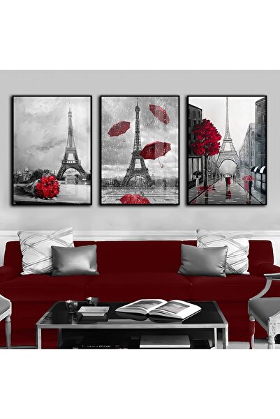 Harika bir ev Hari̇kabi̇rev | Bordo-Grey Eiffel Tower Combination 2 | Framed ...