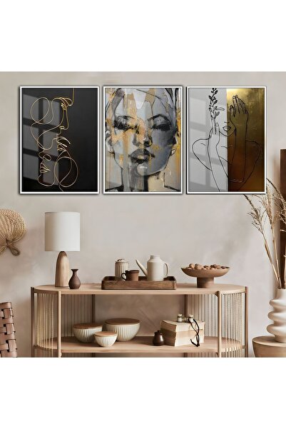 Harika bir ev Hari̇kabi̇rev | Black-Gold Women's Abstract Combination | Frame...