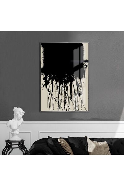 Harikabirev HARİKABİREV | MODELL ABSTRACT CREM-NEGRU 01 | TABLĂ DE STICLA TEM...