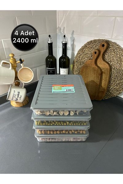 UZUN STORE 2400 ml Refrigerator Organizer and Storage Container - 4 Pieces
