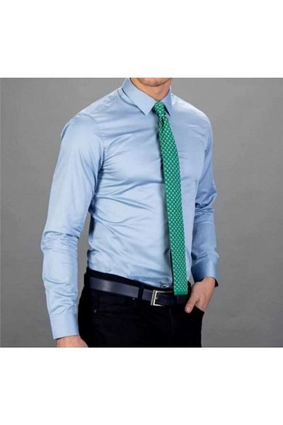 Grand Star Мъжка риза с дълъг ръкав Güncüoğlu Slim Fit от памучен сатен