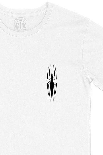 Cix Λευκό T-Shirt - Μαύρο χρώμα, λεπτή τσέπη αράχνη, σχέδιο λογότυπου