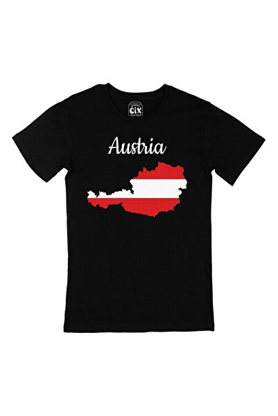 Cix Crna majica sa mapom i zastavom Austrije