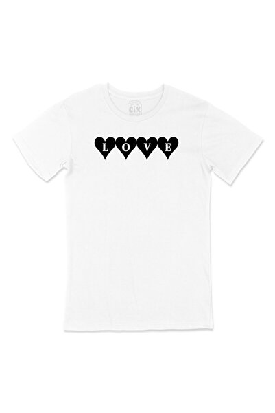 Cix تي شيرت أبيض بتصميم قلب وجيب الحب